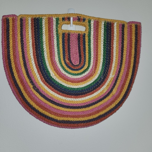 Multicolor Woven Jute Bag - Picture 1 of 5